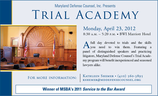 Trial Academy: Monday, April 23, 2012