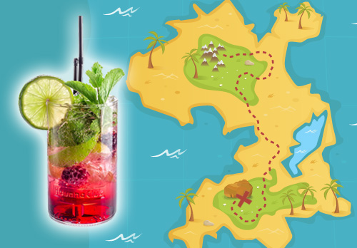Treasure Map with Cocktail