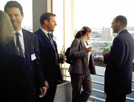 Legislative Co-Chair Chris Boucher (center) with William (Skip) Crawford and Patty Fitzgerald admiring the view.