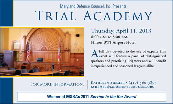 Trial Academy: April 11, 2013
